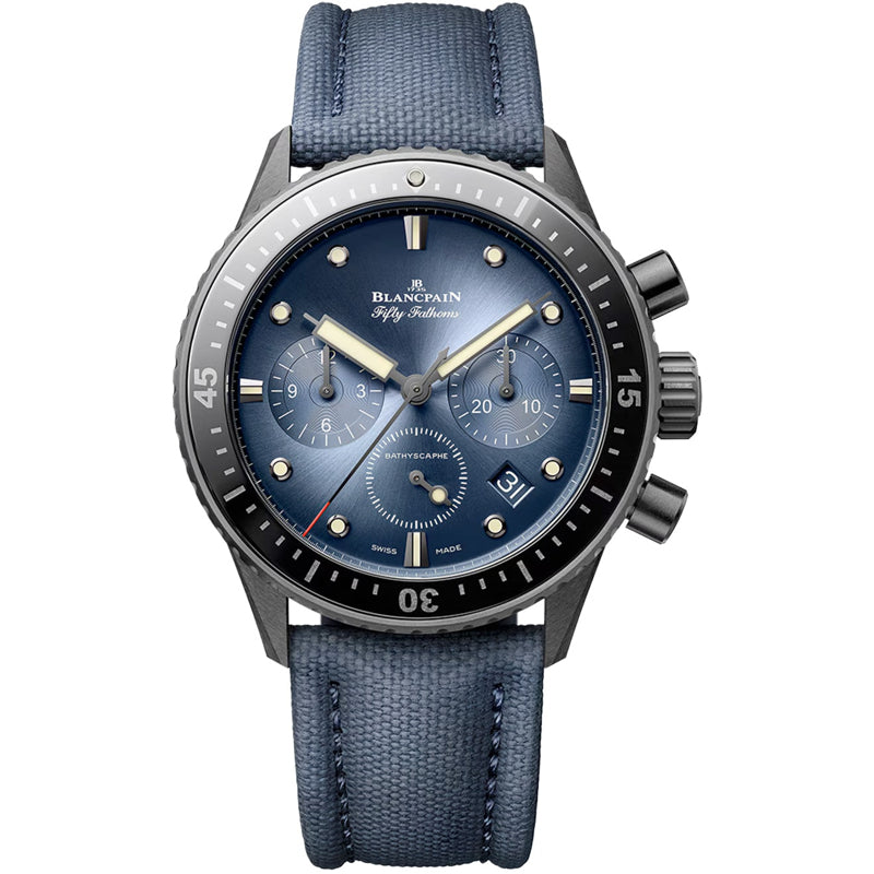 Blancpain 5200 0140 O52A Fifty Fathoms Bathyscaphe Chronographe Flyback Automatic 43.6mm Blue Dial