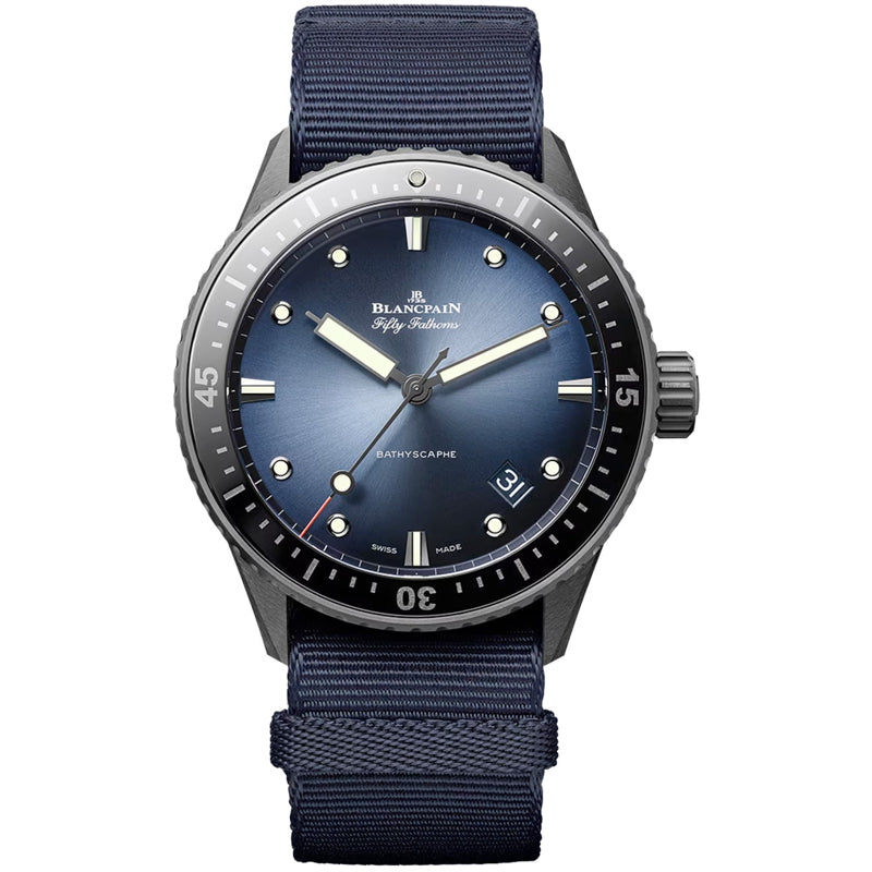 Blancpain 5000A 0140 NAOA Fifty Fathoms Bathyscaphe Automatic 43.6mm Blue Dial