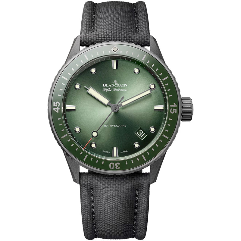 Blancpain 5000 0153 B52A Fifty Fathoms Bathyscaphe Automatic 43.6mm Green Dial