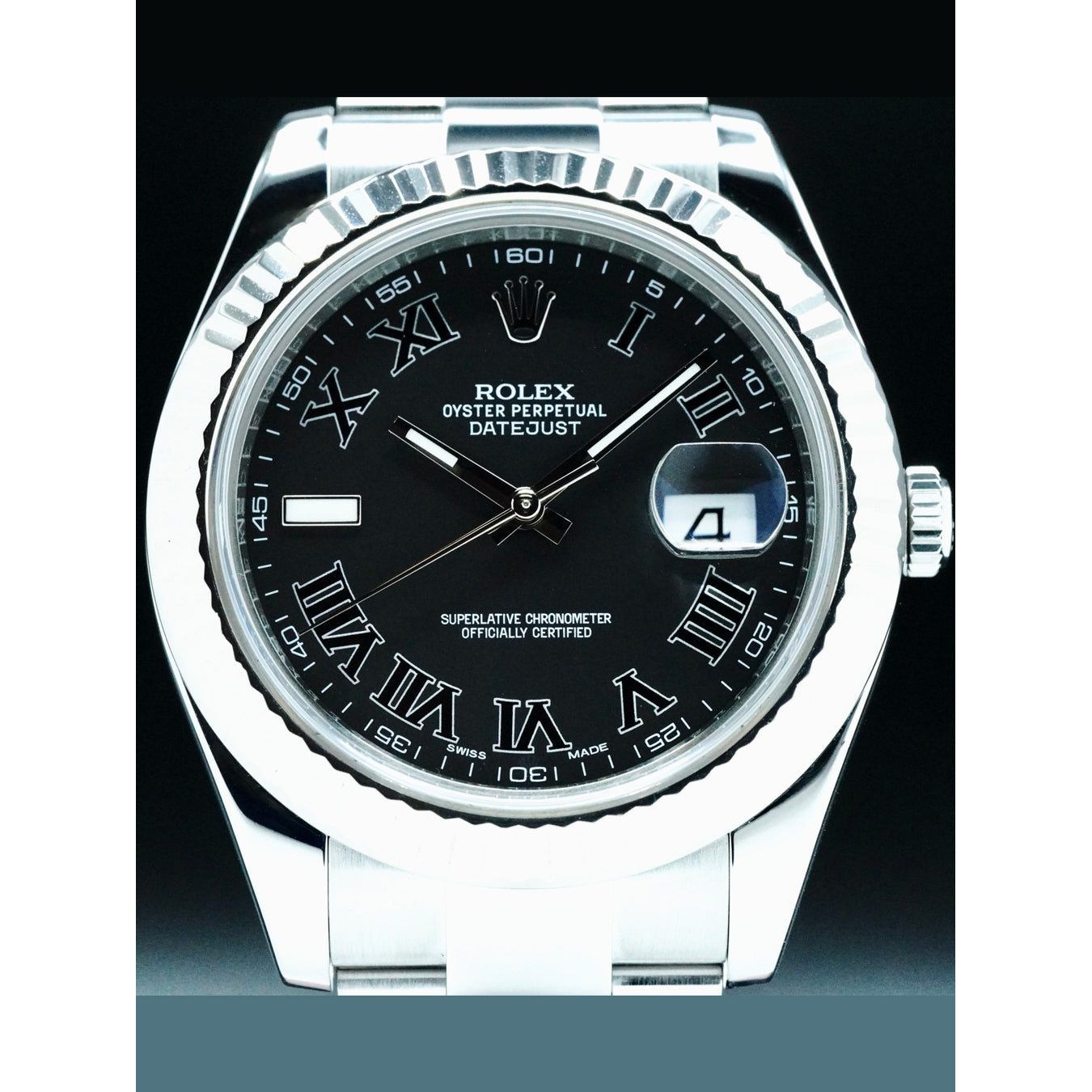 Rolex 116334 Datejust II Stainless Steel Black Roman 41mm