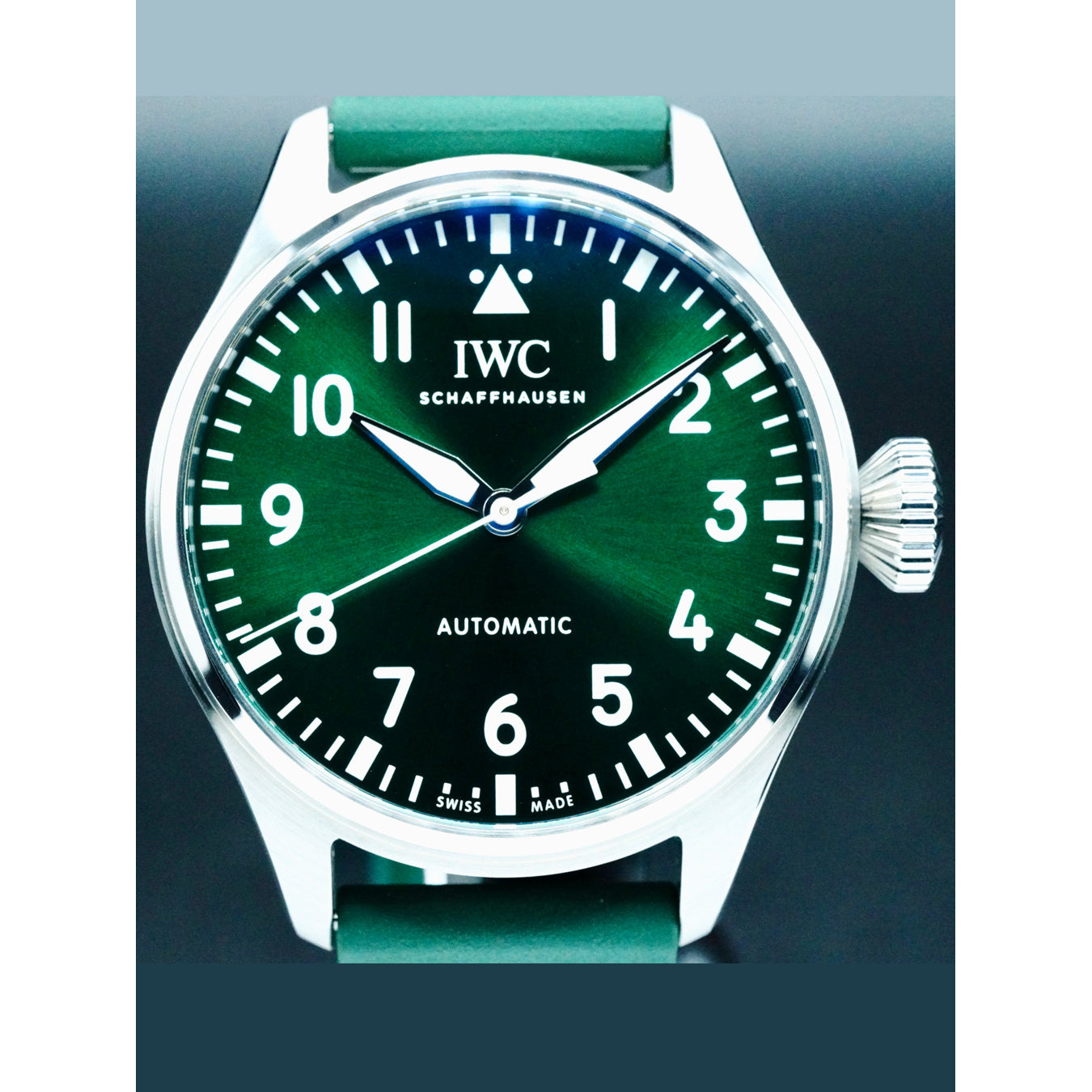 IWC IW329306 Big Pilot Stainless Steel Green Dial 43mm Rubber Strap