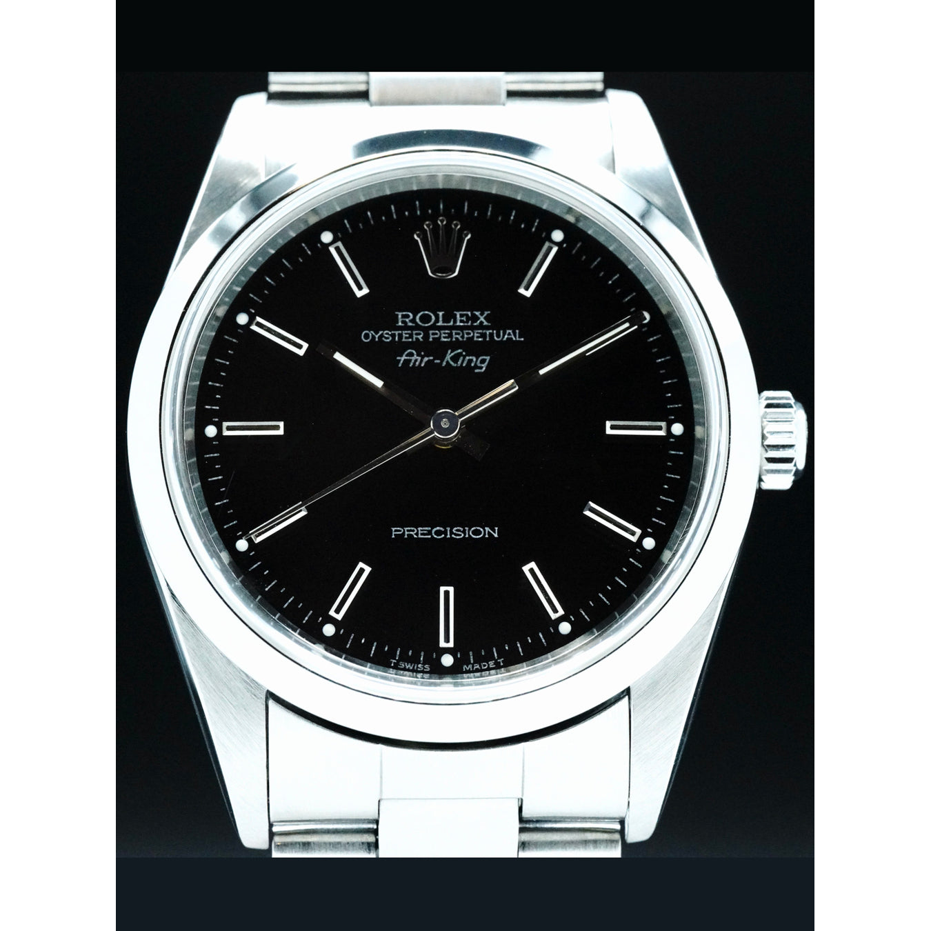 Rolex 14000 Air King 34mm Black Dial Stainless Steel