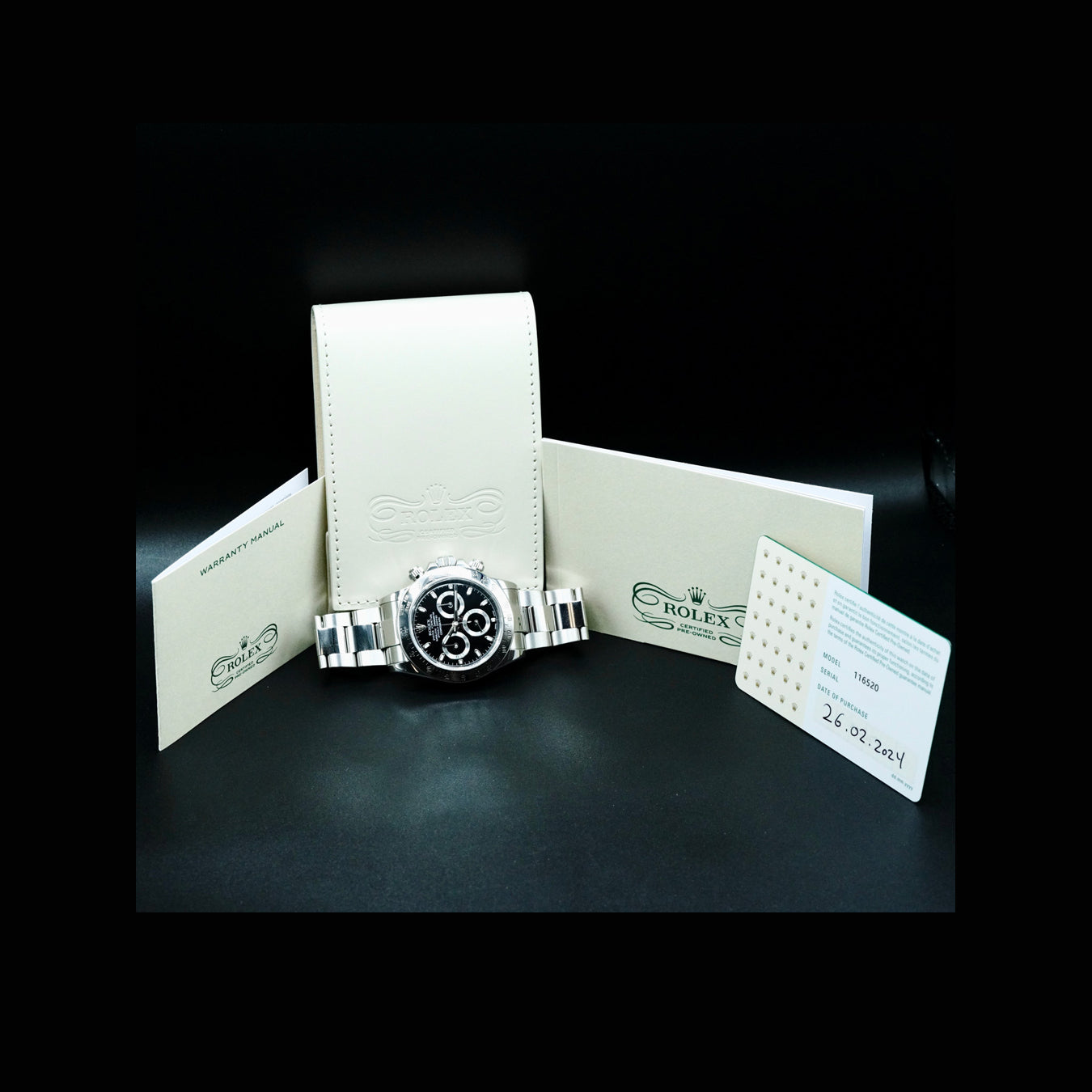 Rolex 116520 Daytona Black Dial Steel Cosmograph Chronograph 40mm