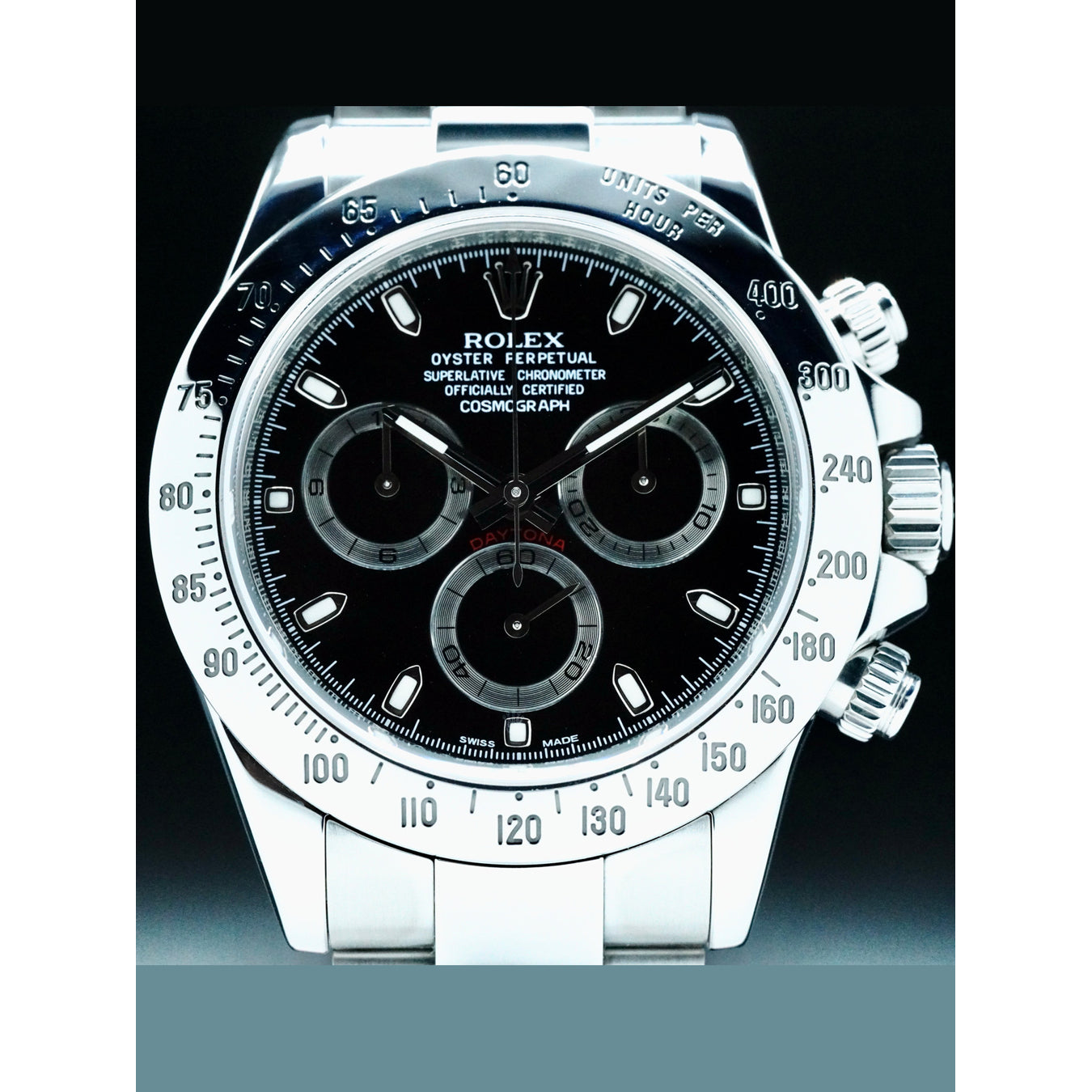 Rolex 116520 Daytona Black Dial Steel Cosmograph Chronograph 40mm