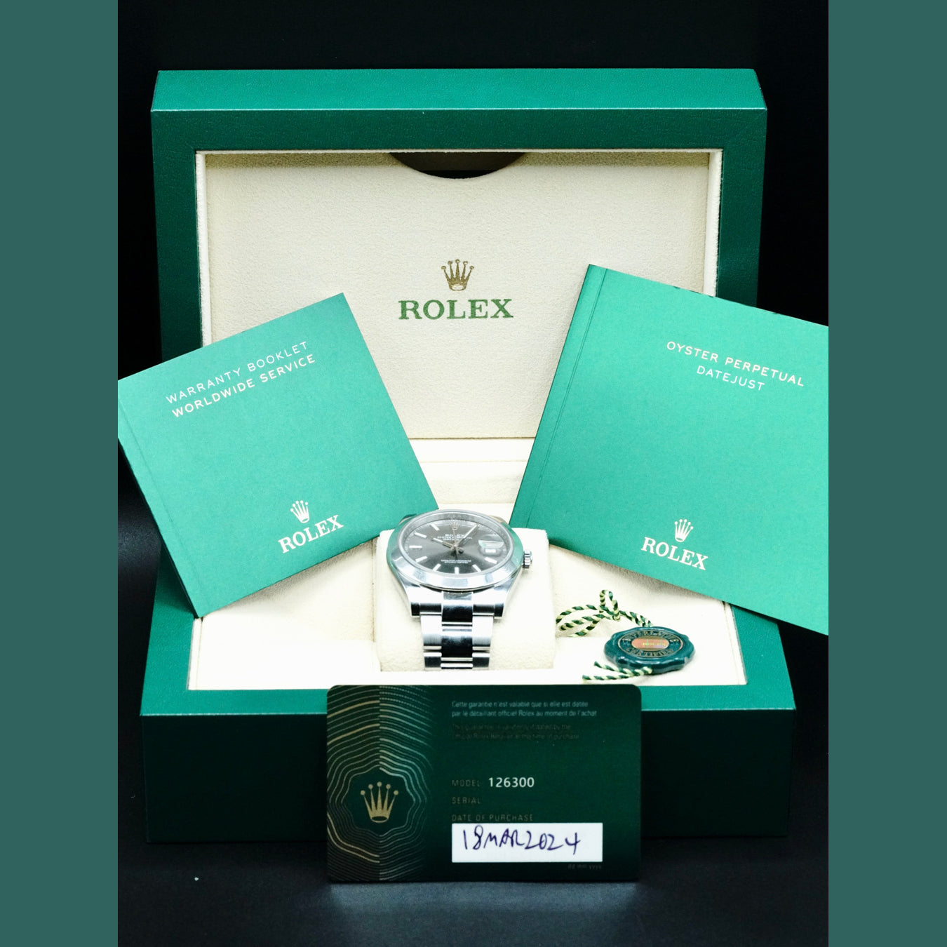 Rolex 126300 Datejust Grey Dial Smooth Bezel