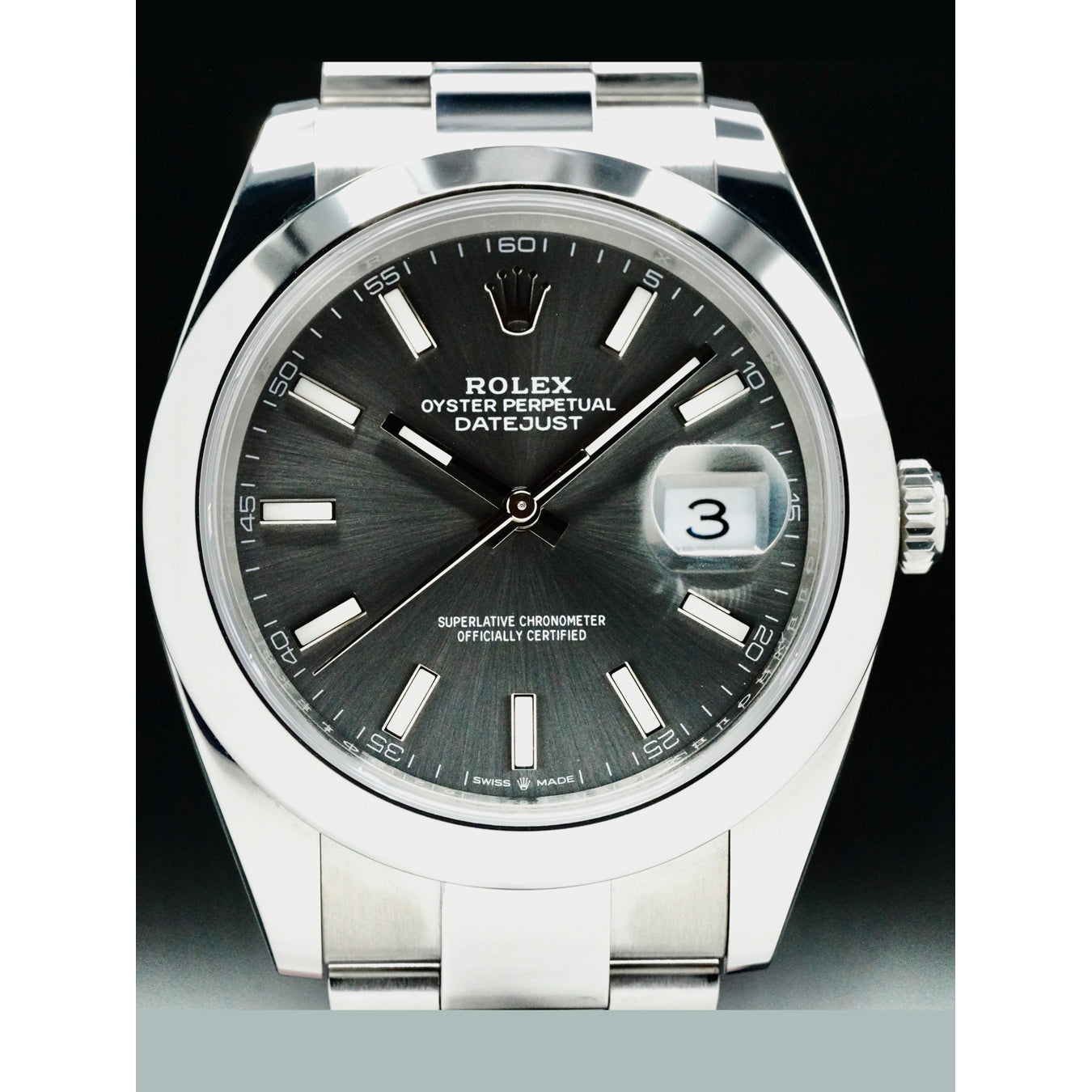 Rolex 126300 Datejust Grey Dial Smooth Bezel