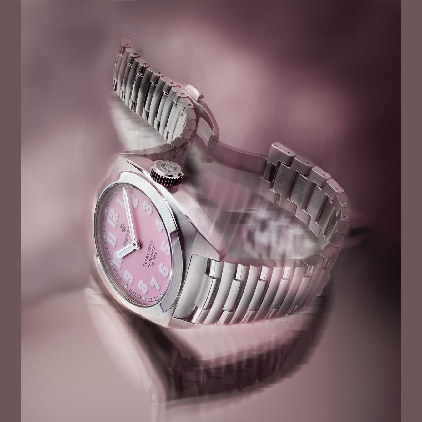 Bremont TN38-ND-SS-PK-B Terra Nova Pink Dial on Bracelet
