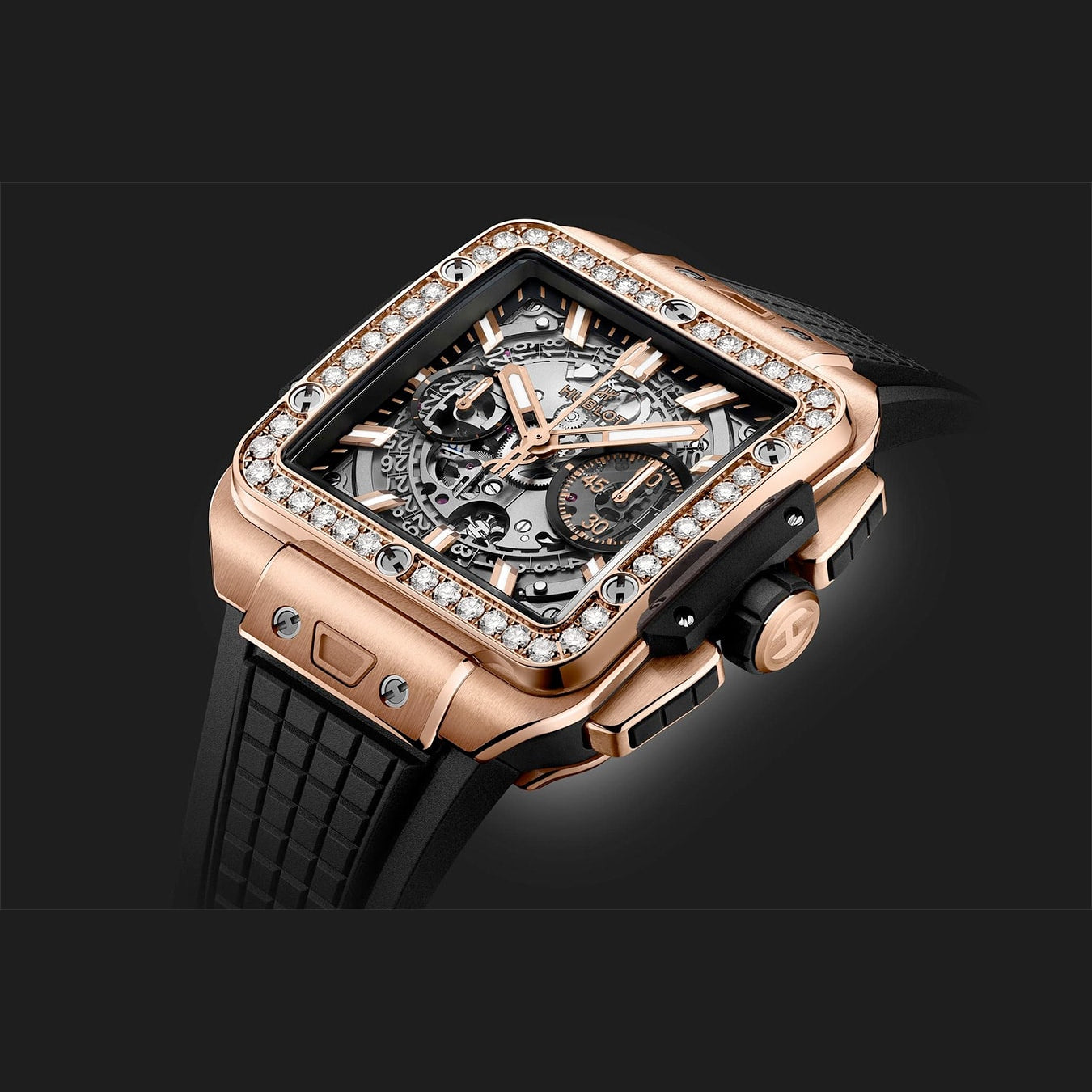 Hublot 821.OX.0180.RX.1204 Square Bang Unico King Gold Diamonds 42mm