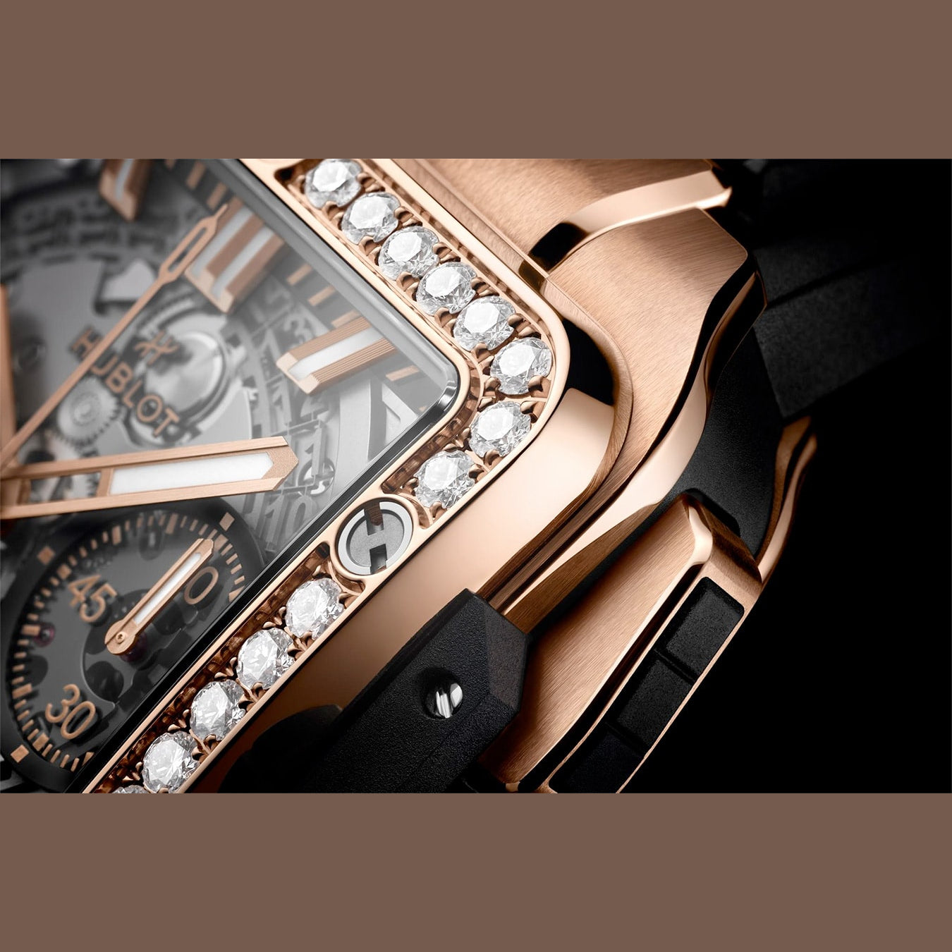 Hublot 821.OX.0180.RX.1204 Square Bang Unico King Gold Diamonds 42mm