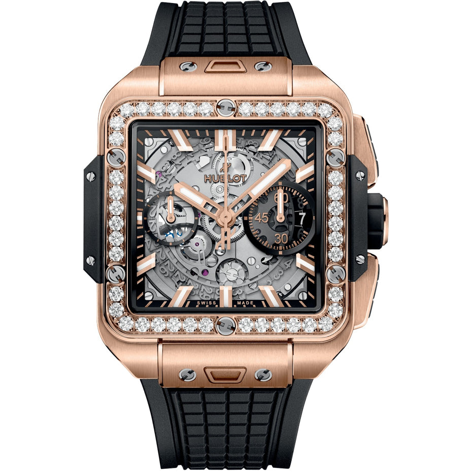 Hublot 821.OX.0180.RX.1204 Square Bang Unico King Gold Diamonds 42mm