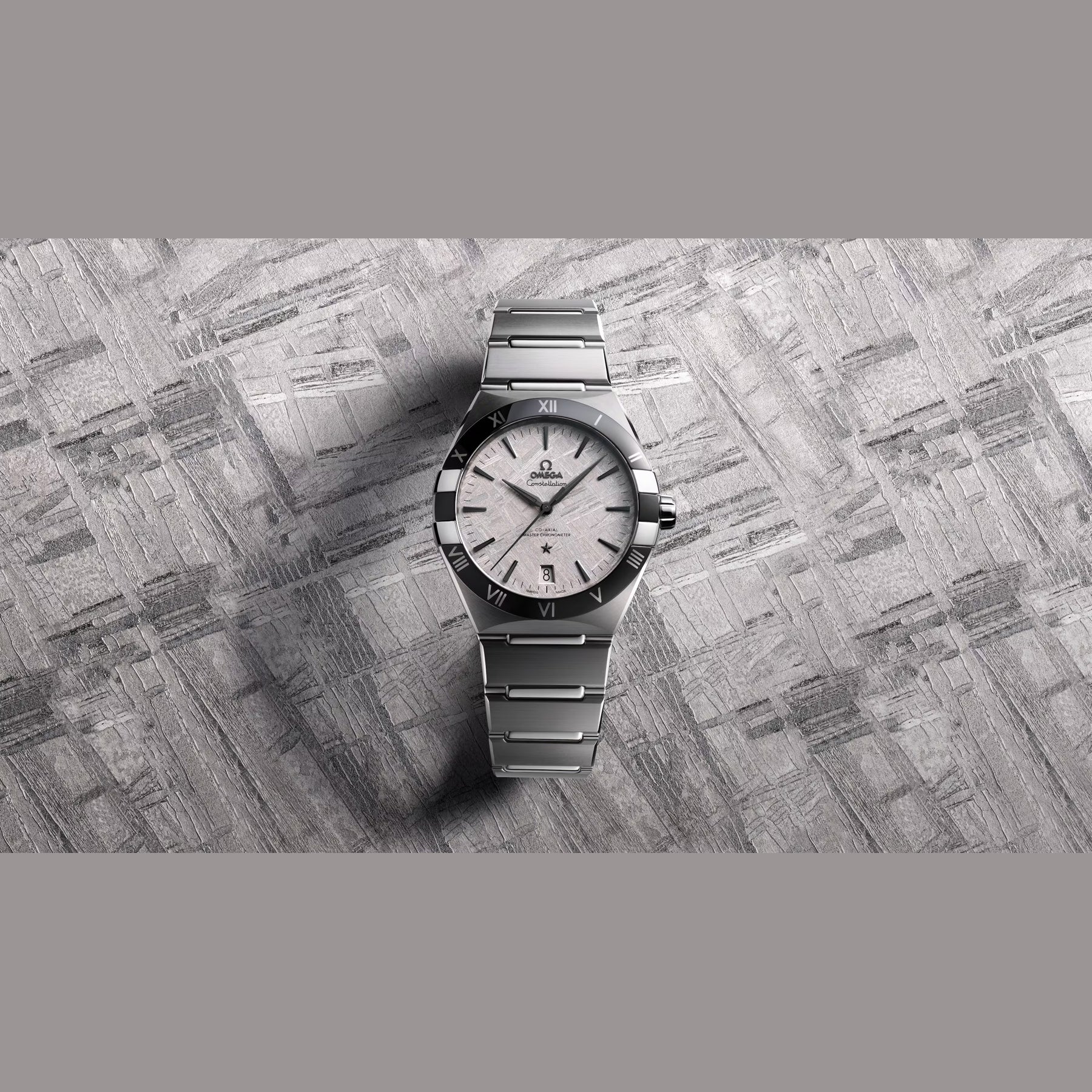 Omega 131.30.41.21.99.001 Constellation Meteorite Dial Steel on Steel 41mm