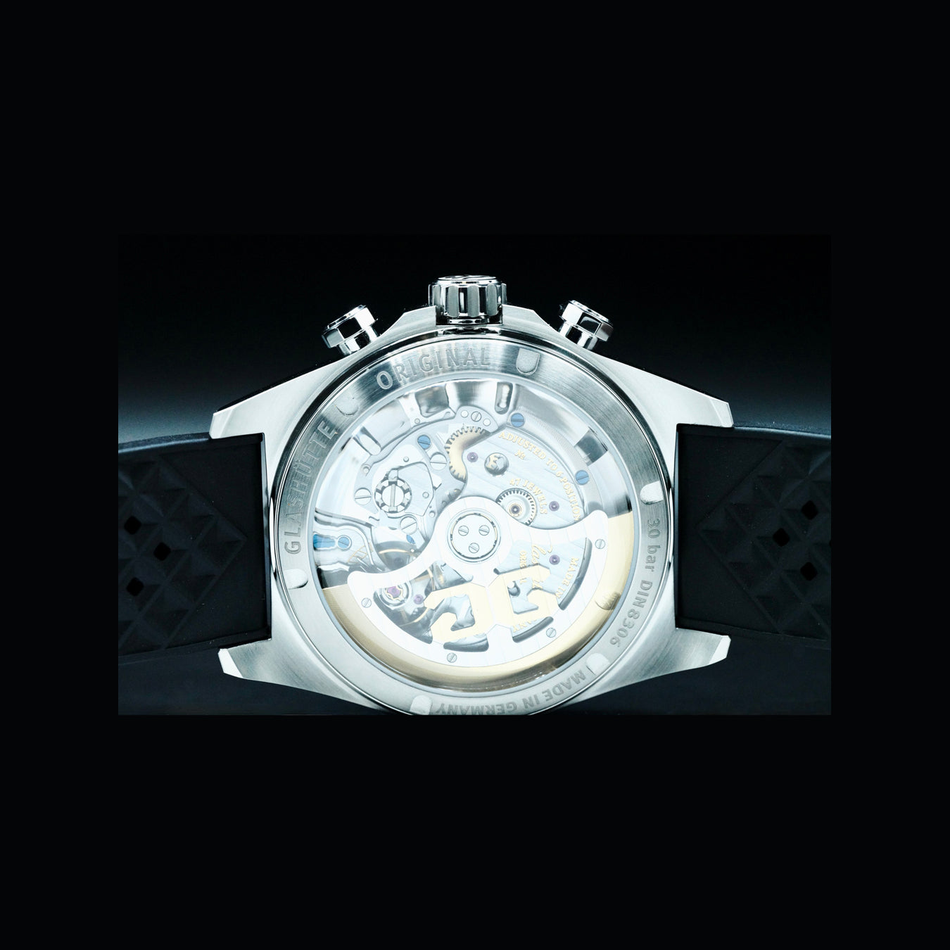 Glashütte Original SeaQ Chronograph "Panda" on Black Rubber Strap 1-37-23-03-80-33