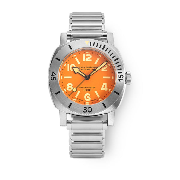 Nivada Grenchen 14127A11 Orange Depthmaster on Bracelet