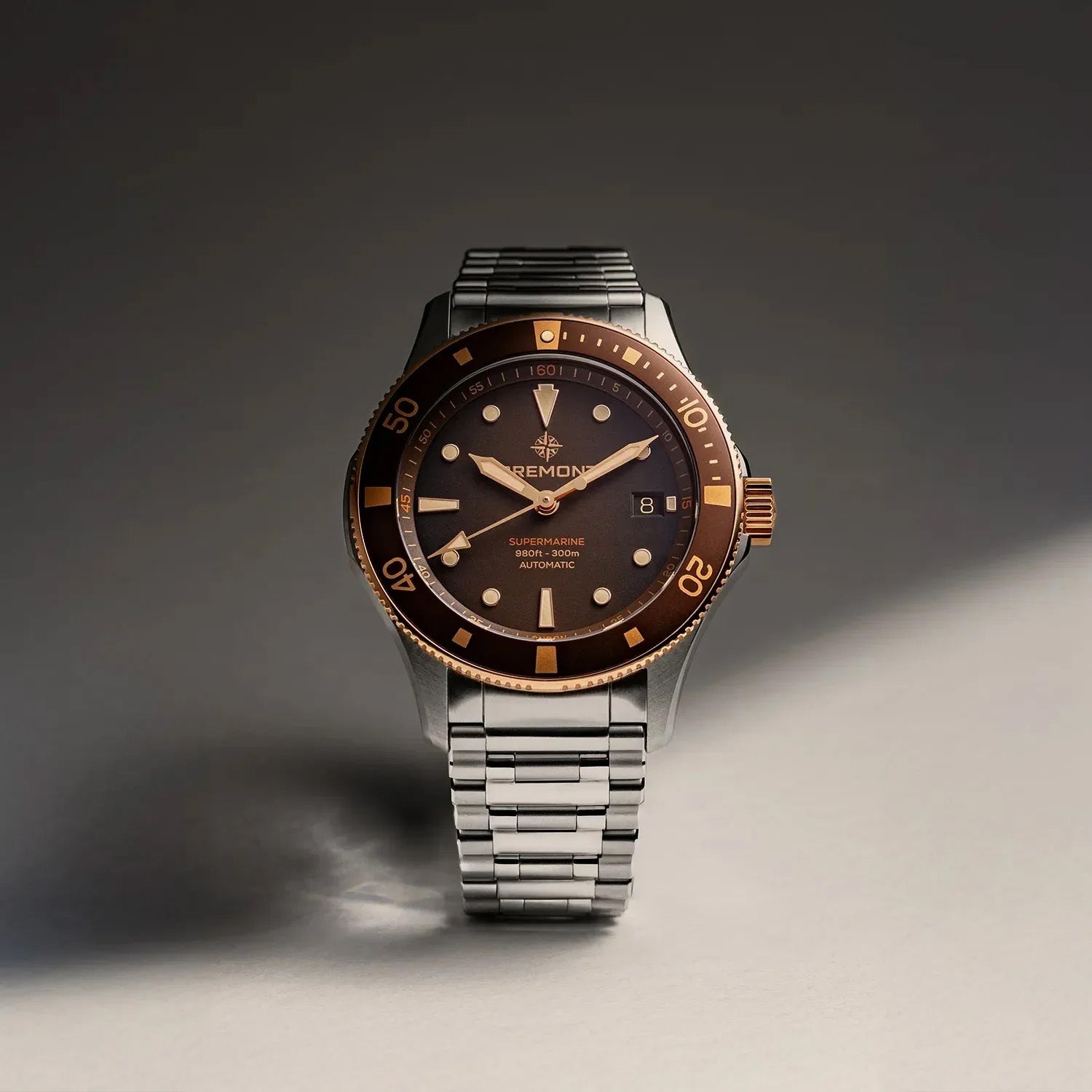 Bremont SM40-DT-BI-BR-B Supermarine 300M Date Brown Dial on Bracelet