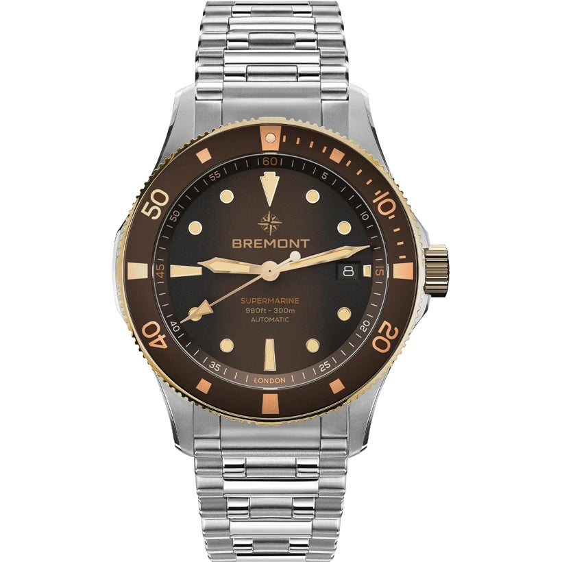 Bremont SM40-DT-BI-BR-B Supermarine 300M Date Brown Dial on Bracelet