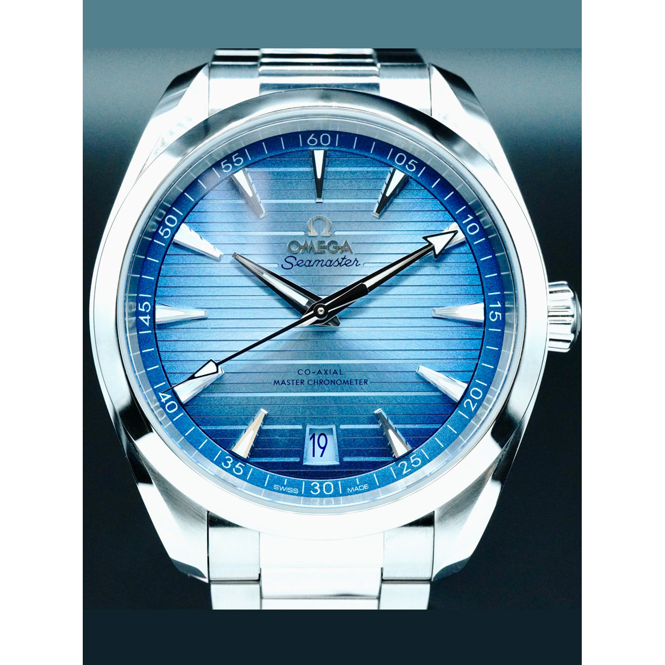 Omega 220.10.41.21.03.005 Seamaster Aqua Terra 150M Co-Axial Master Chronometer Summer Blue on Bracelet