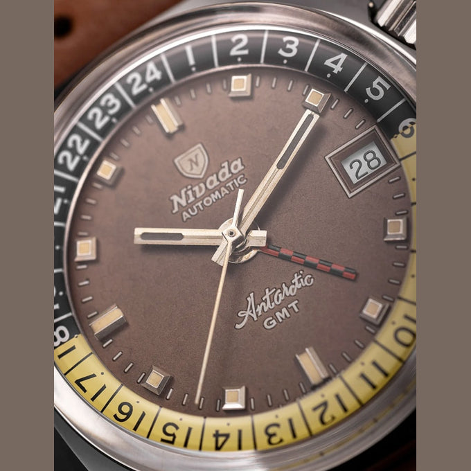 Nivada Grenchen 32061A23 Antarctic GMT Tropical Brown Racing Strap