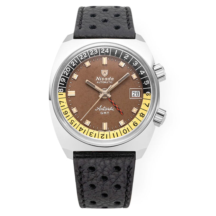 Nivada Grenchen 32061A10 Antarctic GMT Tropical Brown Racing Strap