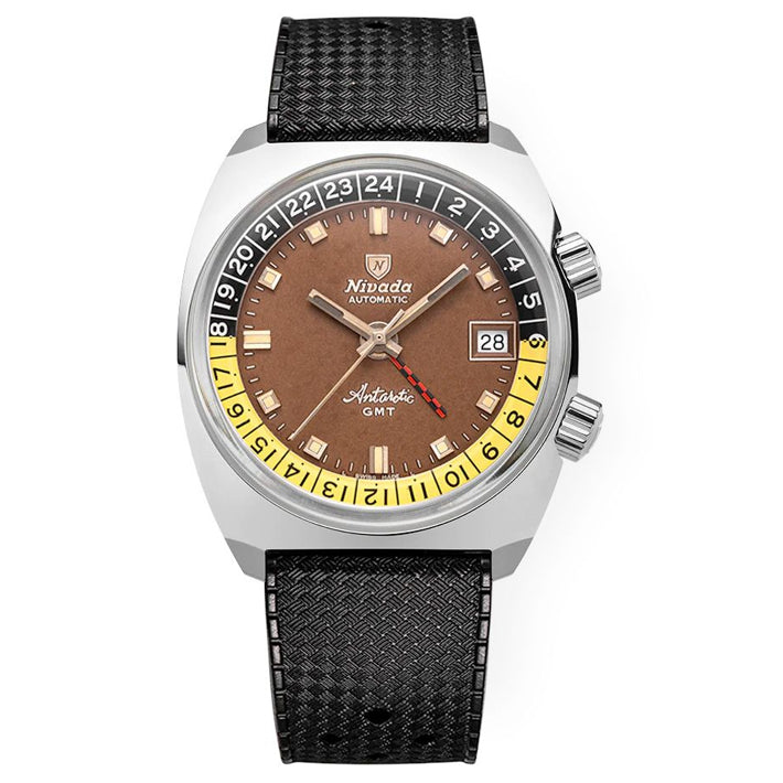 Nivada Grenchen 32061A01 Antarctic GMT Tropical Rubber Tropical Strap