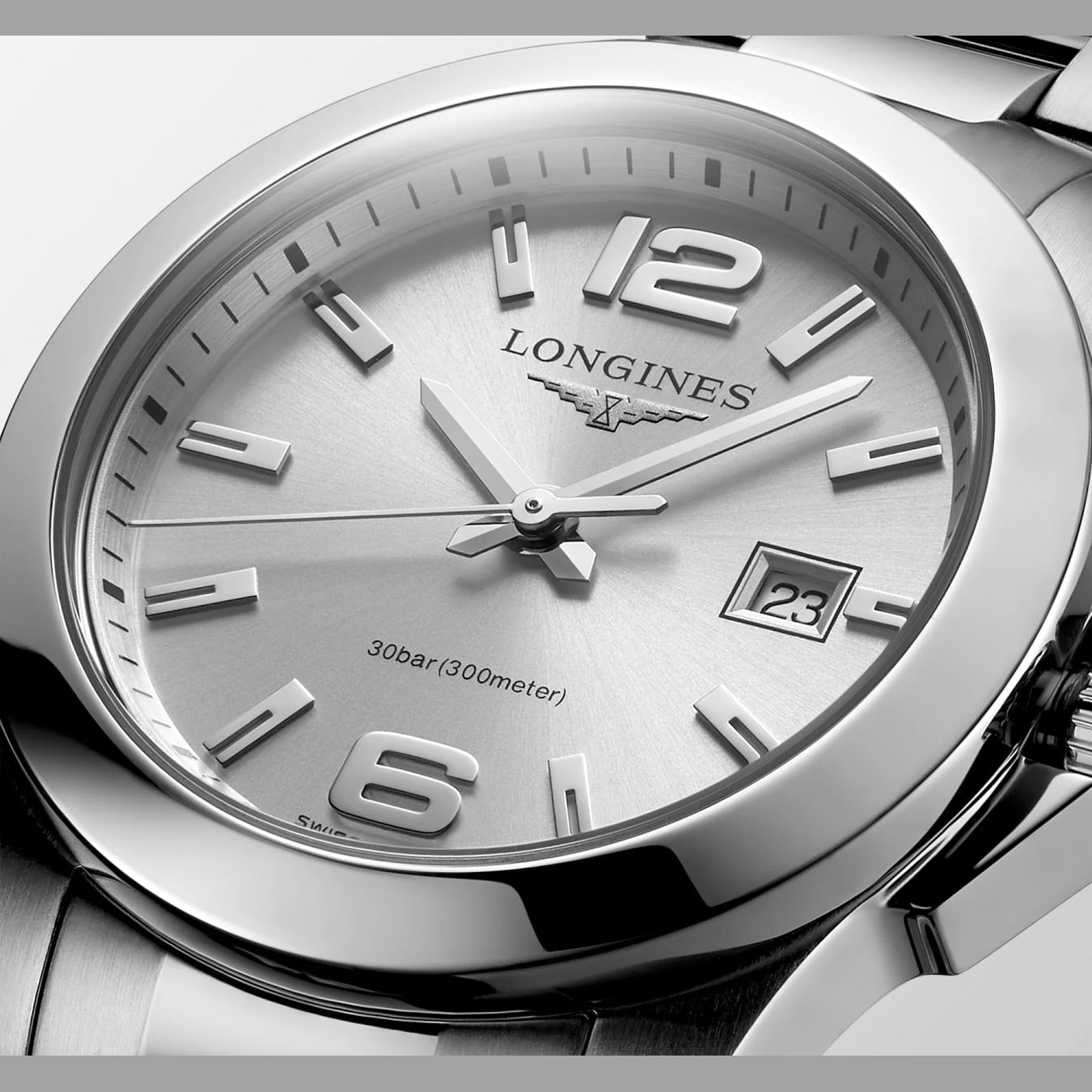 Longines L3.376.4.76.6 Silver Dial Conquest 29.50mm
