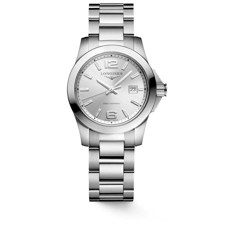 Longines L3.376.4.76.6 Silver Dial Conquest 29.50mm