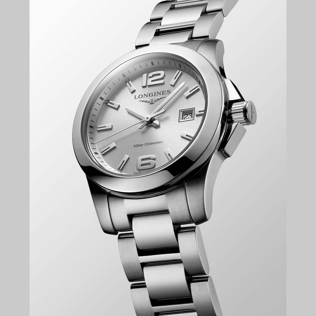 Longines L3.376.4.76.6 Silver Dial Conquest 29.50mm
