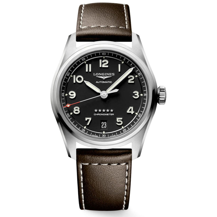 Longines L3.410.4.53.0 Pioneer Spirit Black Dial on Strap 37mm