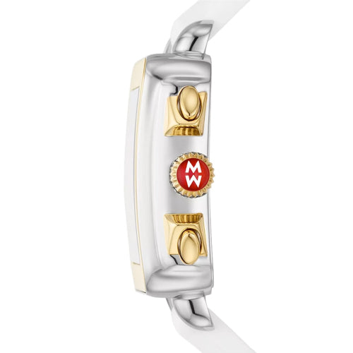 Michele MWW06K000069 Deco Sport Chronograph Gold-Plated White Silicone Strap