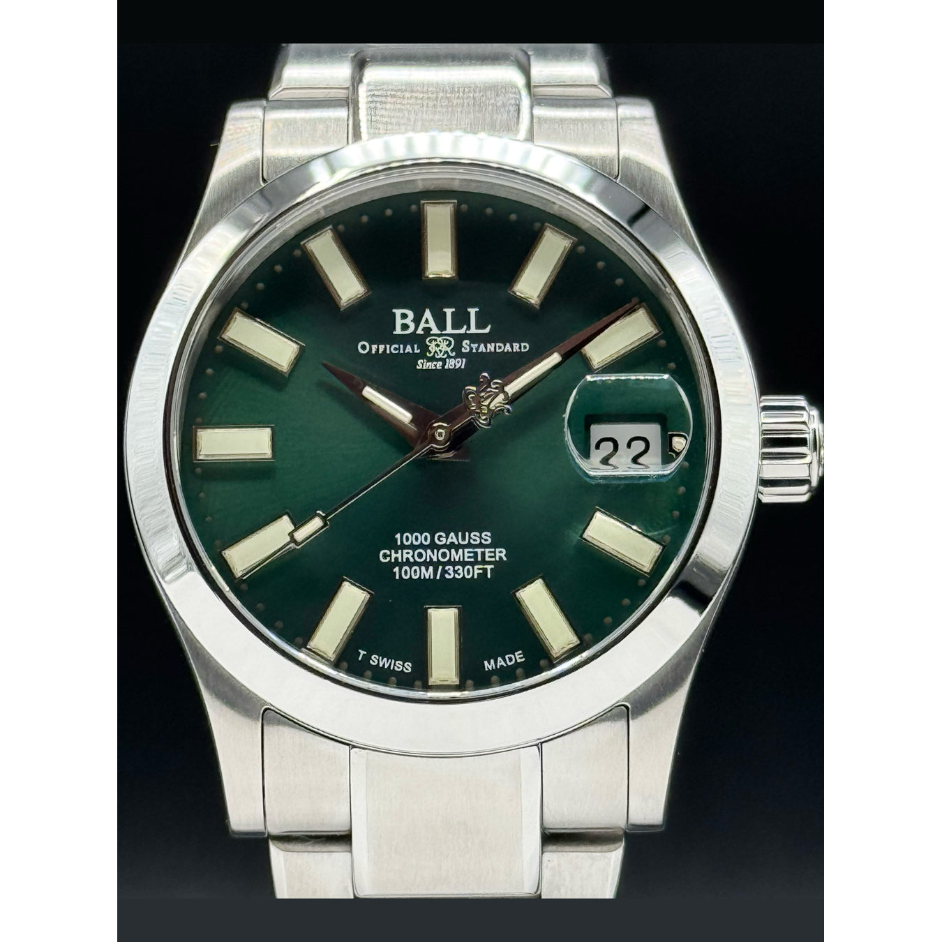 Ball NL9616C-S1C-GR  Engineer III Marvelight Chronometer 36mm Green Dial
