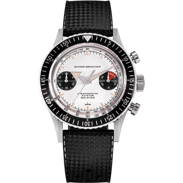 Nivada Grenchen Panda Manual on Rubber Strap