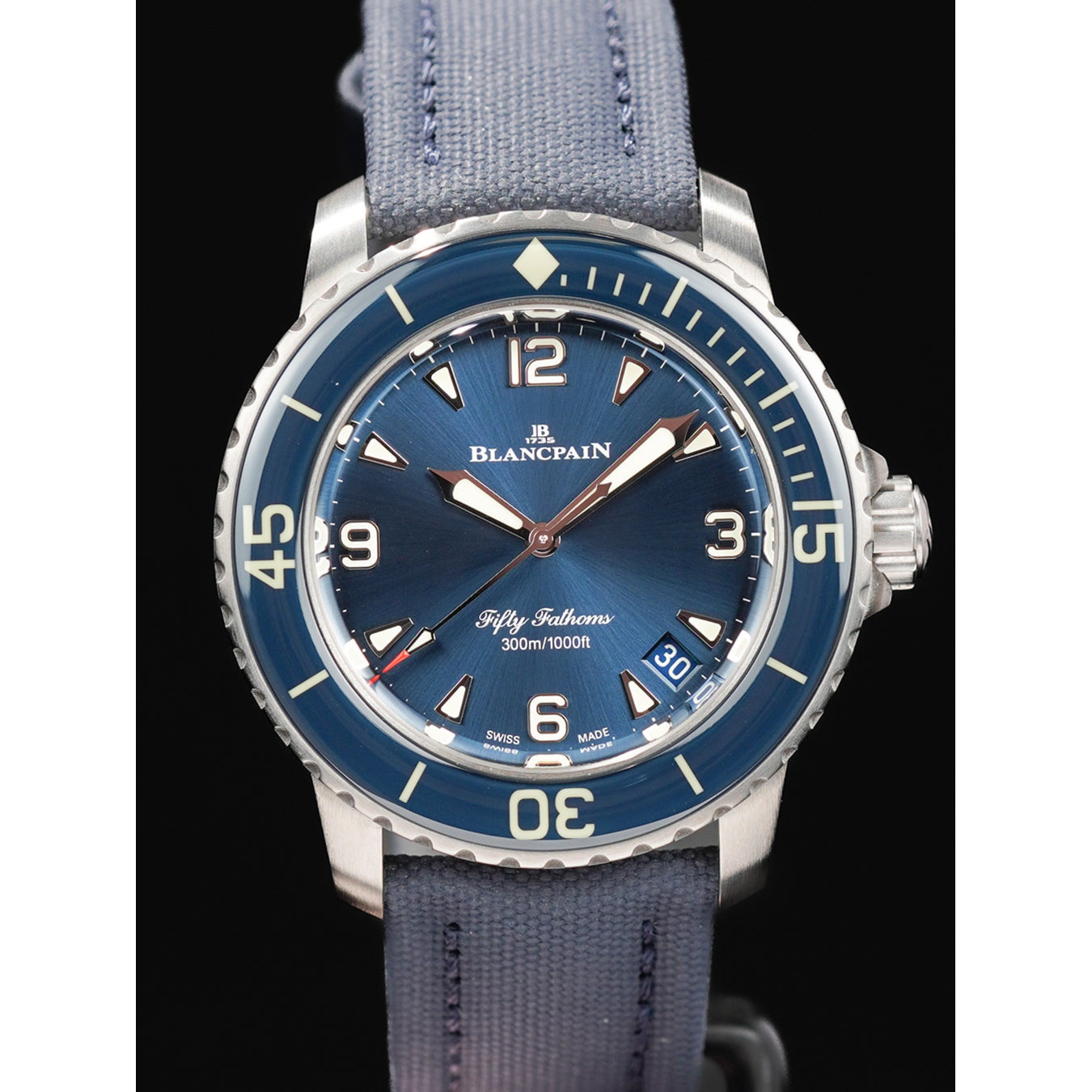 Blancpain 5010 12B40 O52B Fifty Fathoms Automatic 42mm Blue Dial