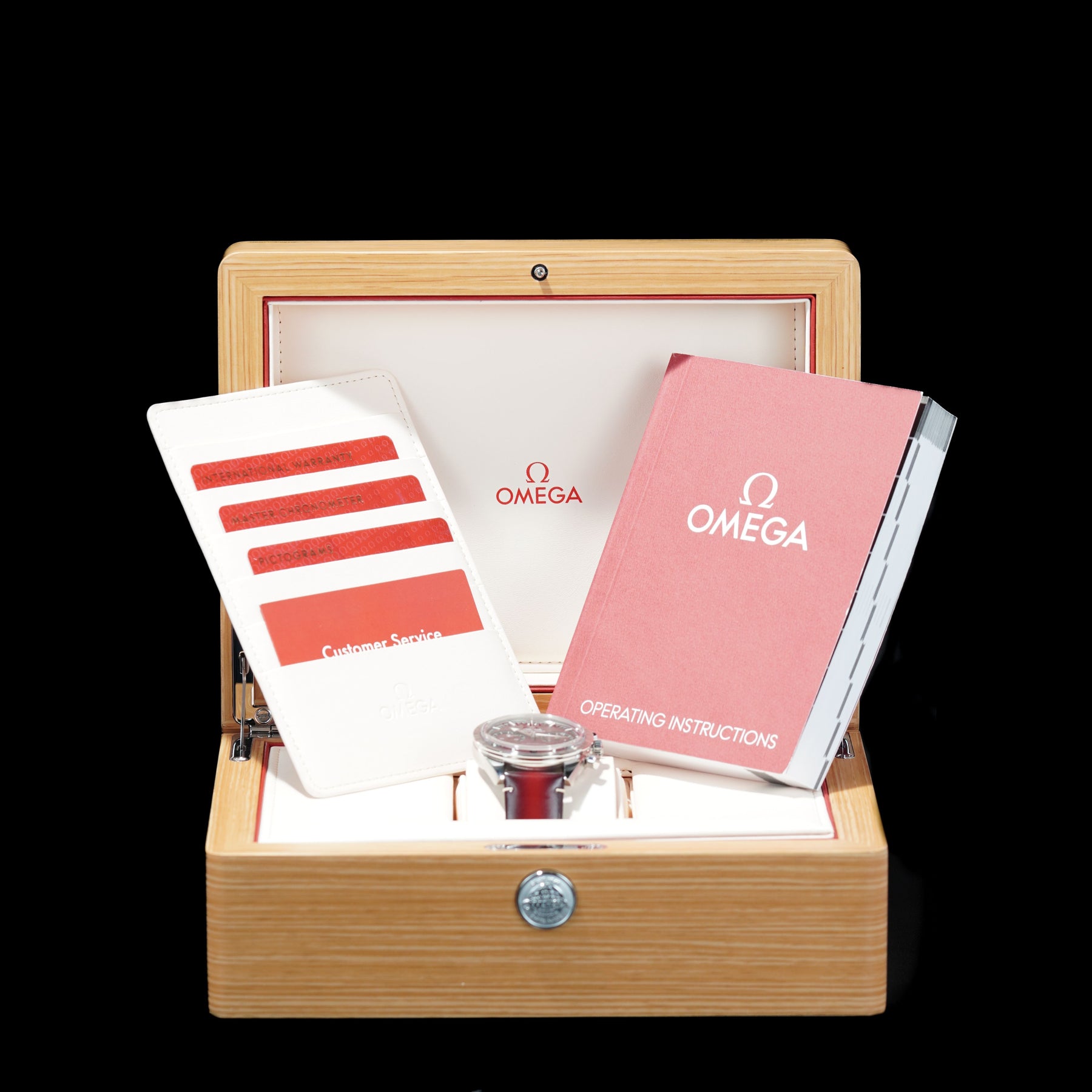 Omega 332.12.41.51.11.001 Speedmaster 57 Coaxial Chronometer Chronograph Red Dial on Strap