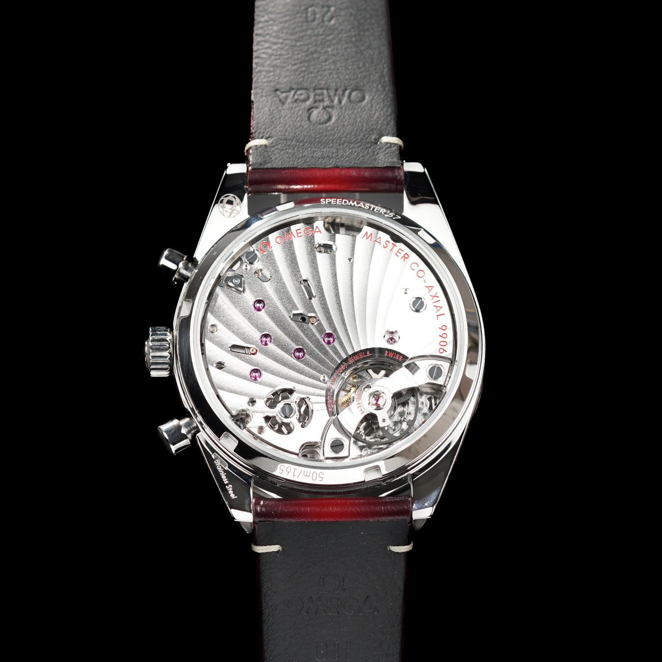 Omega 332.12.41.51.11.001 Speedmaster 57 Coaxial Chronometer Chronograph Red Dial on Strap