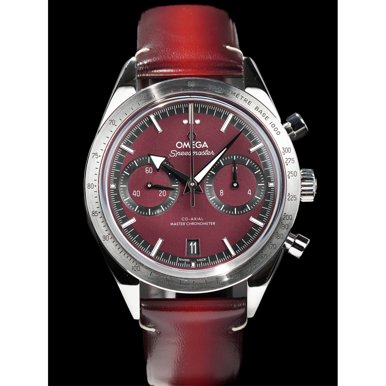 Omega 332.12.41.51.11.001 Speedmaster 57 Coaxial Chronometer Chronograph Red Dial on Strap