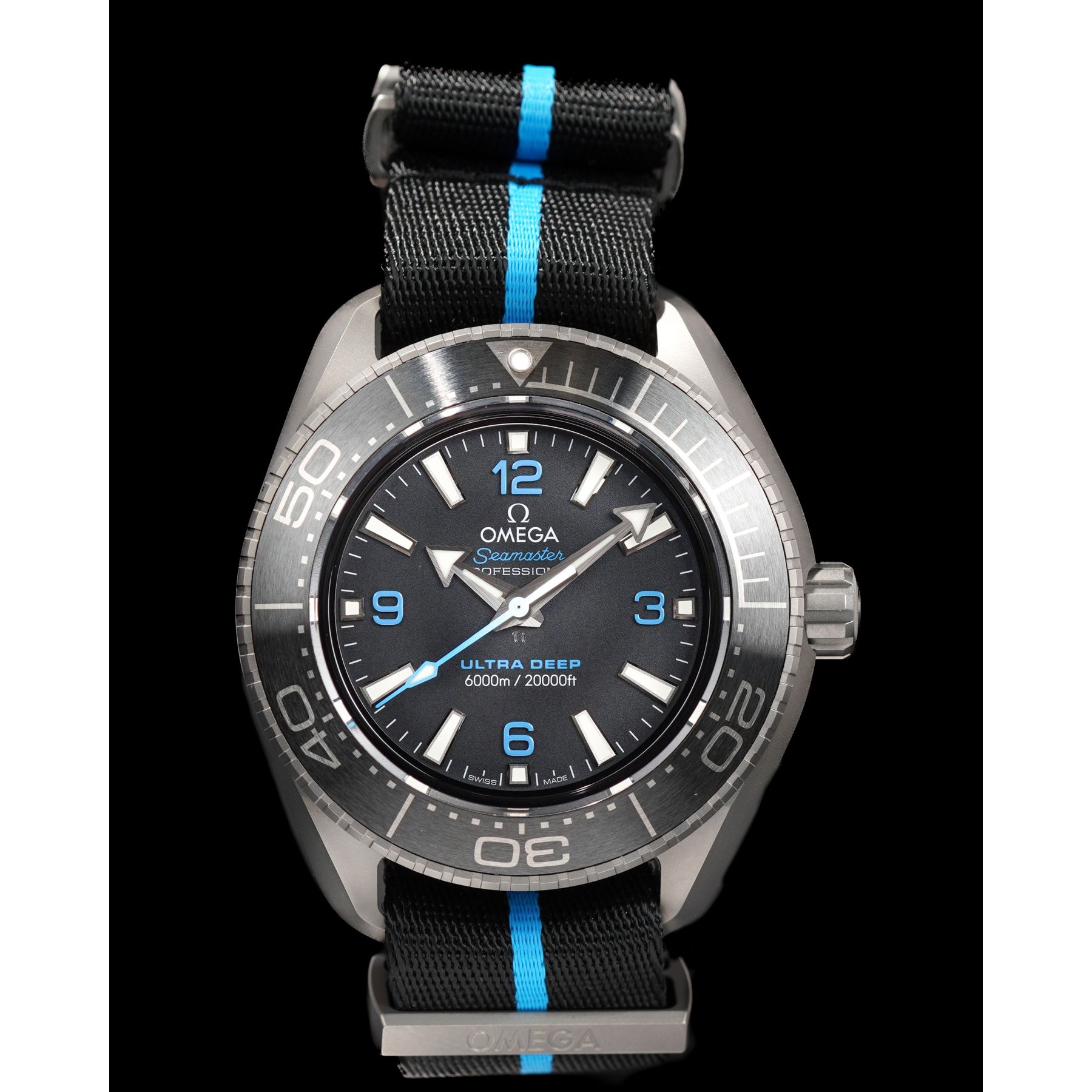 Omega 215.92.46.21.01.001 Seamaster Planet Ocean 6000m Ultra Deep Titanium on NATO Strap