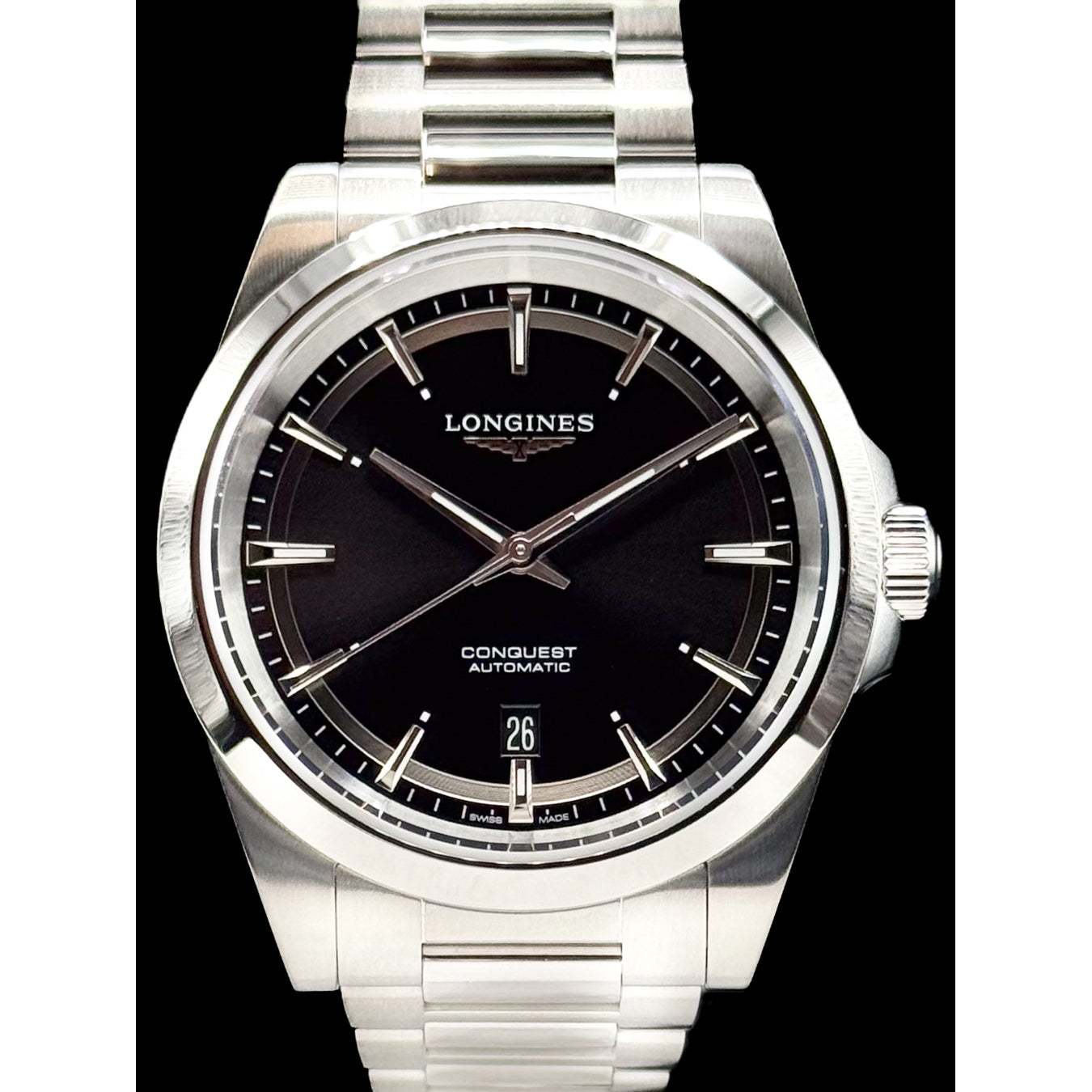 Longines L3.830.4.52.6 Conquest Black Dial