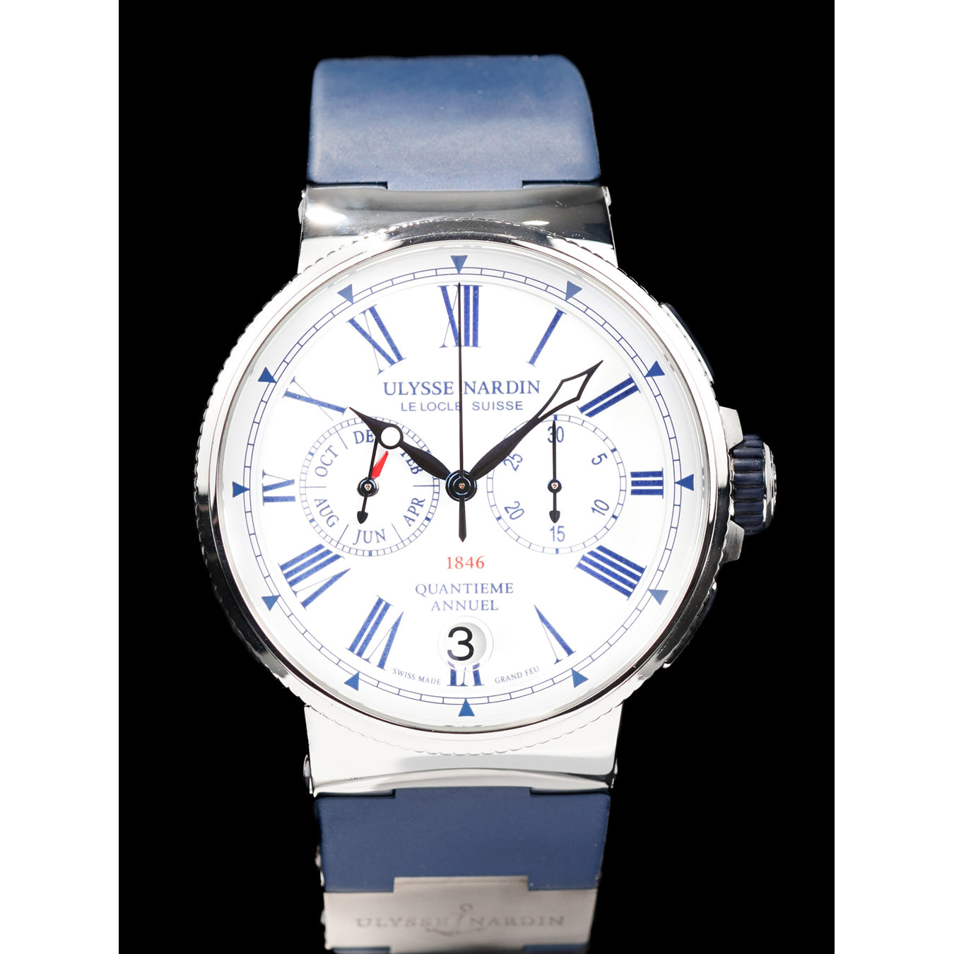 Ulysse Nardin 1533-150/E0 Marine Chronograph Annual Calendar White Dial 43mm