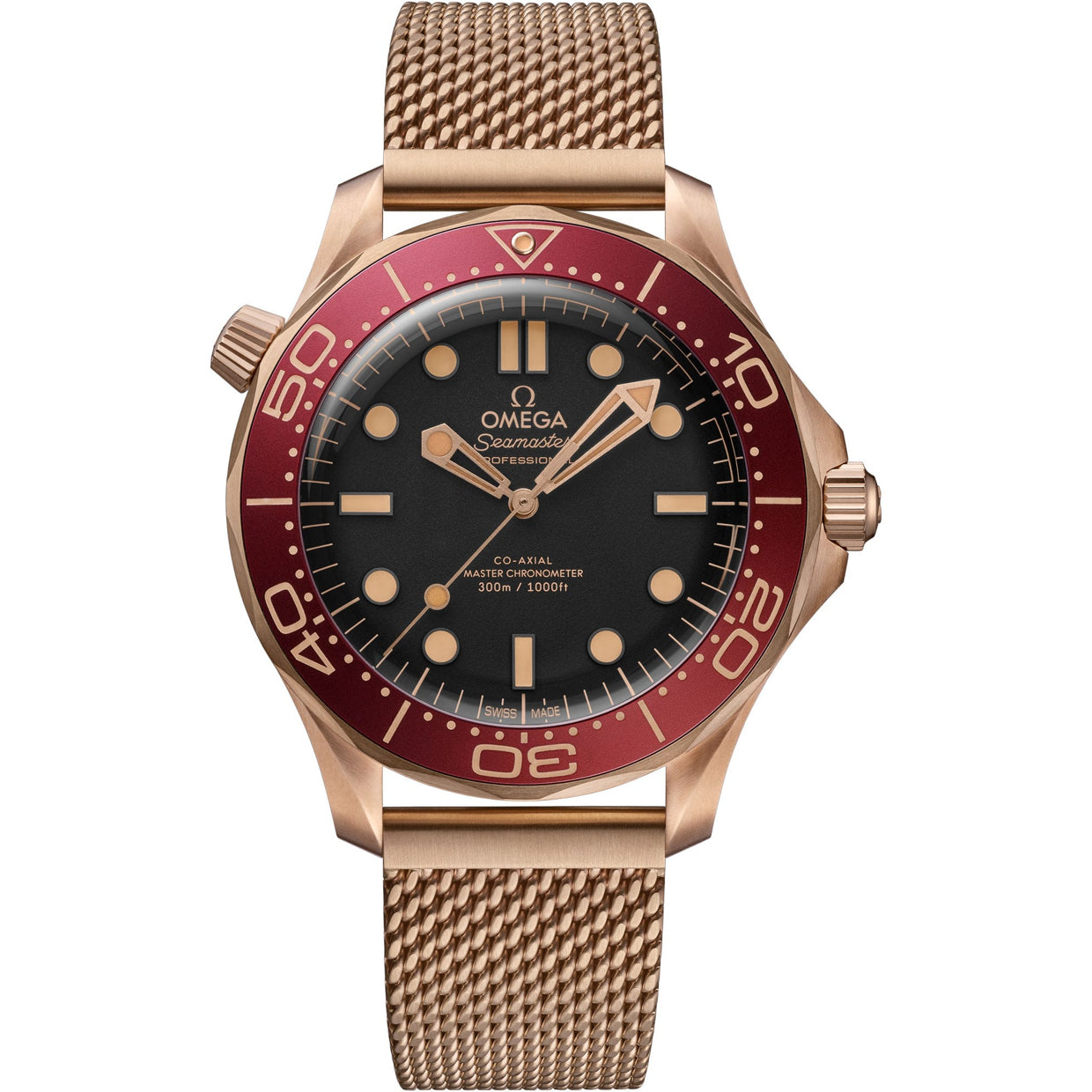 Omega Seamaster Diver 300M Bronze Gold "Ironman" on Bracelet 210.90.42.20.01.003