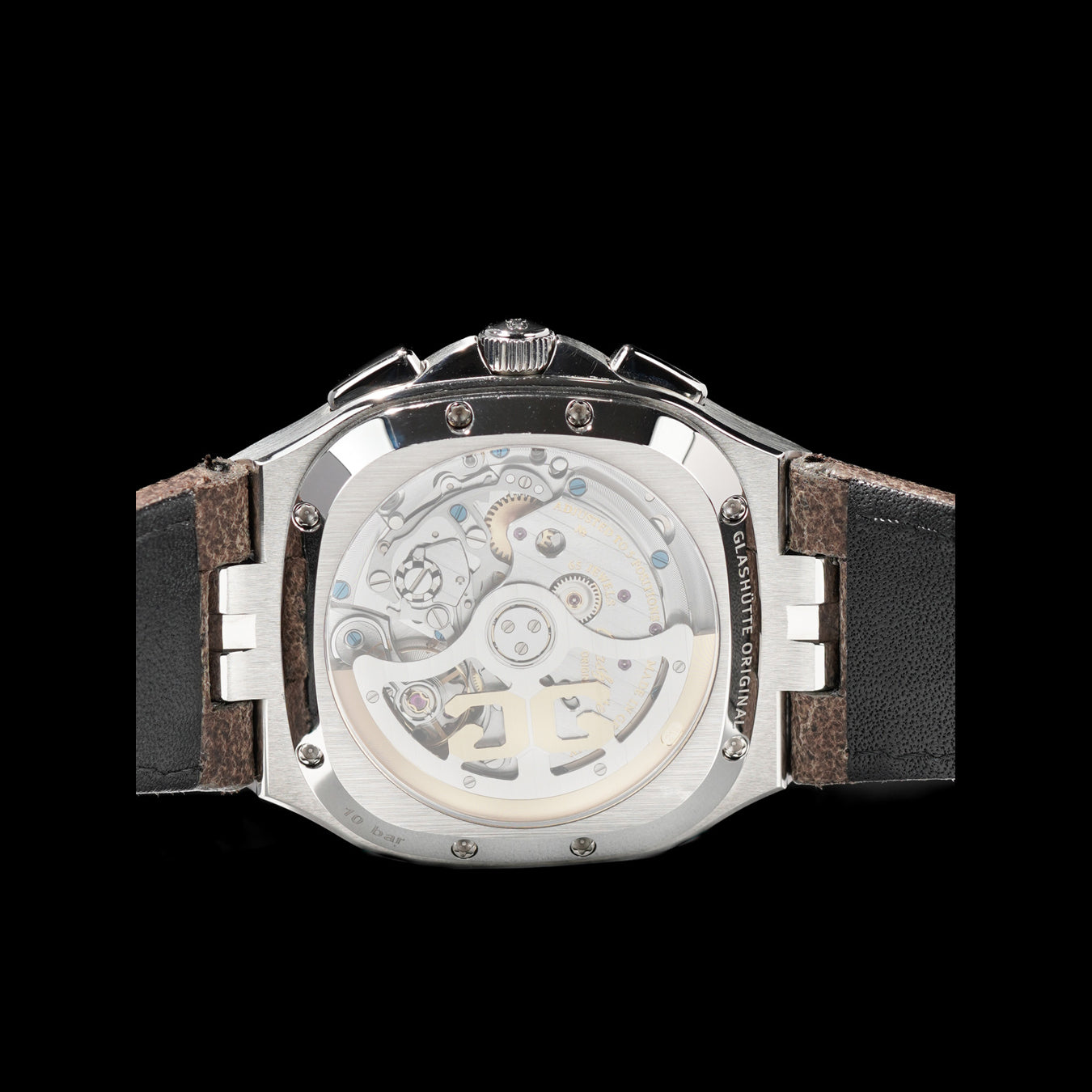 Glashütte Original 1-37-02-09-02-62 Seventies Chronograph Panorama Date Fab Green on Leather Strap