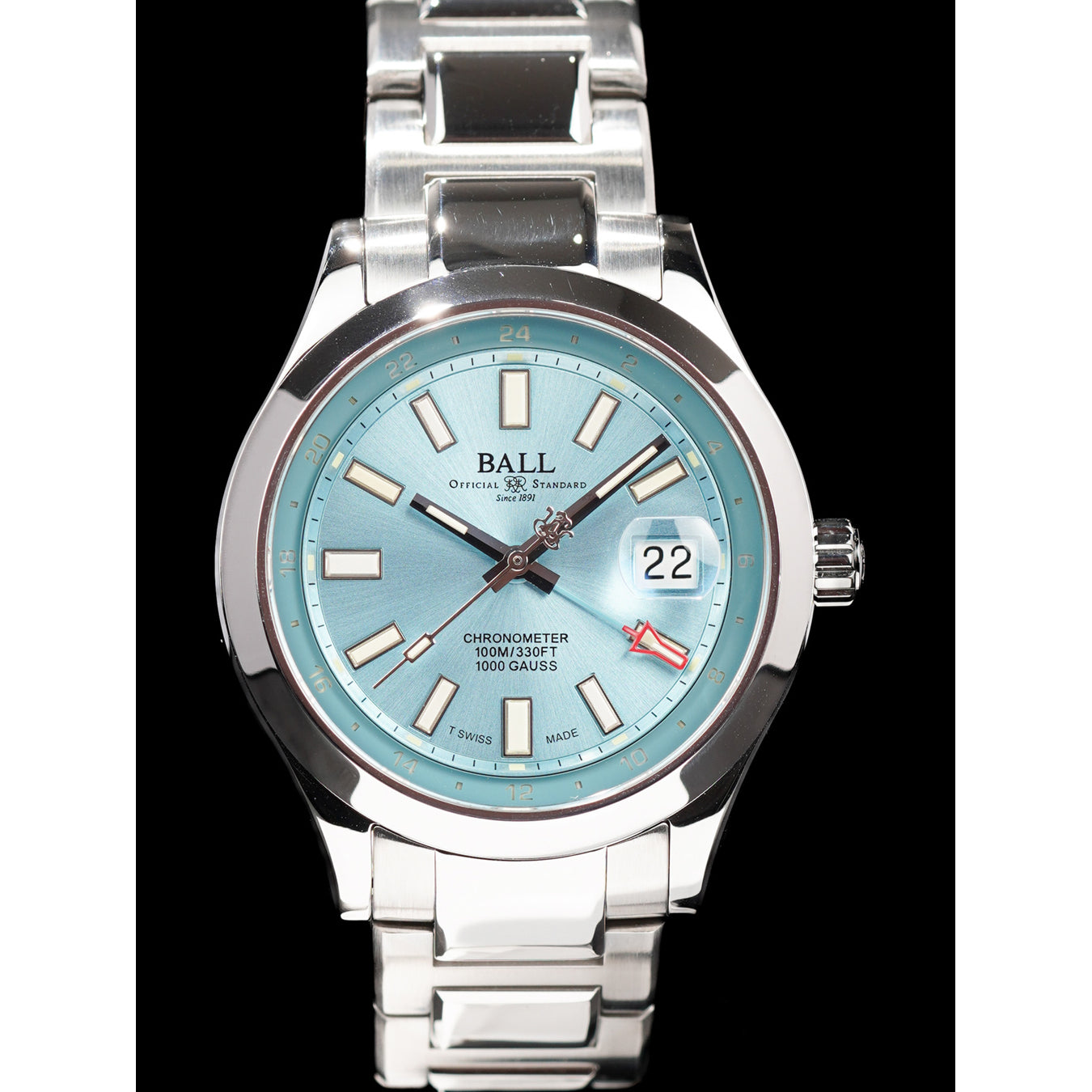 Ball GM9100C-S2C-IBER Engineer III Endurance 1917 GMT Ice Blue Dial Rainbow Tubes