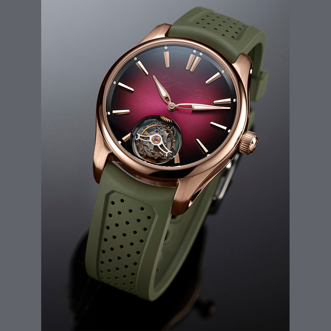 H. Moser & Cie. 3805-0400 Tourbillon Red Gold Bordeaux Fumé  Dial