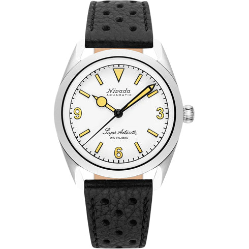 Nivada Grenchen 32066A10 Super Antarctic White 3.6.9 Cream Dial Racing Strap