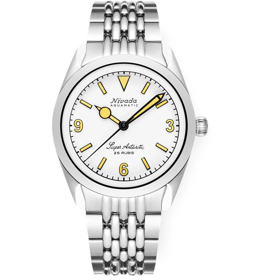 Nivada Grenchen 32066A04 Super Antarctic White 3.6.9 Cream Dial Beads Of Rice