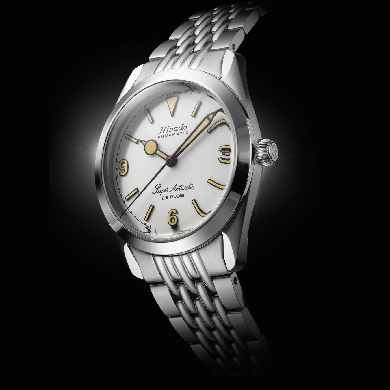 Nivada Grenchen 32066A04 Super Antarctic White 3.6.9 Cream Dial Beads Of Rice
