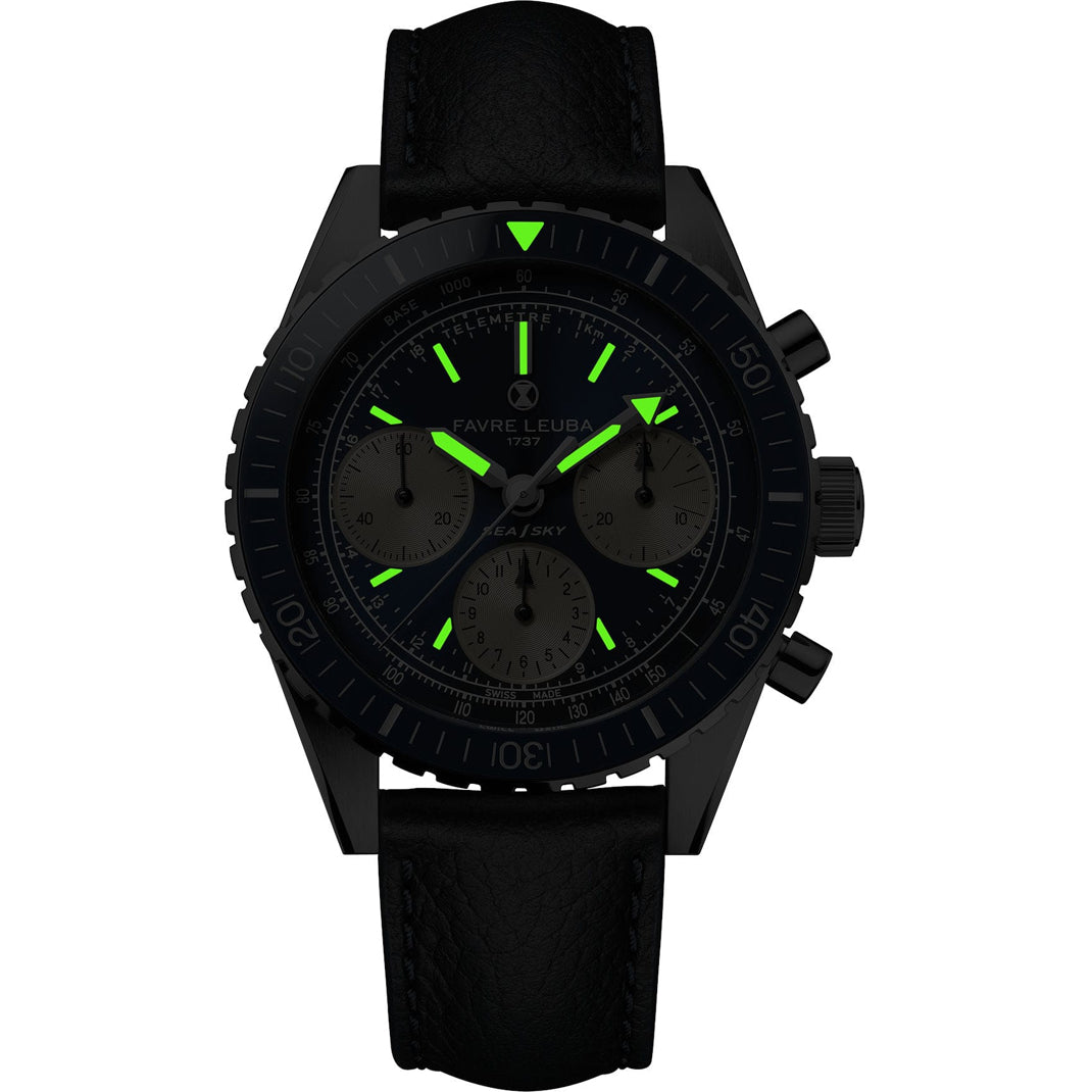 Favre Leuba 00.20212.112.01.101 Sea Sky Revival Black Dial on Strap