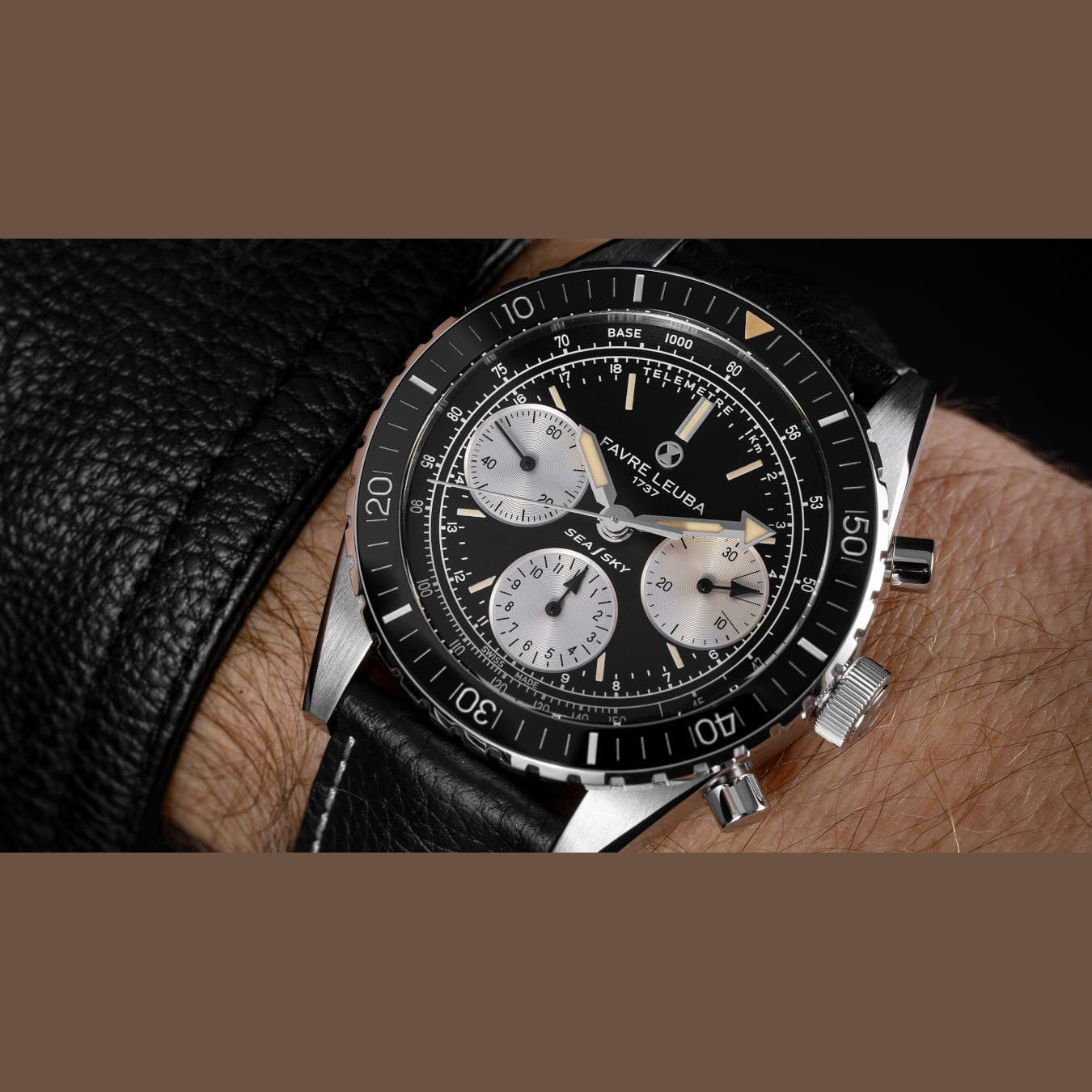 Favre Leuba 00.20212.112.01.101 Sea Sky Revival Black Dial on Strap