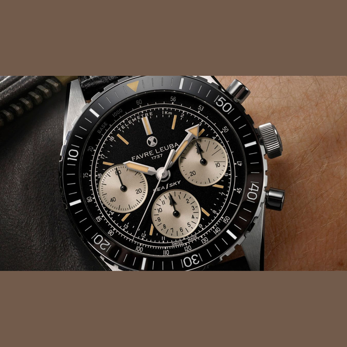 Favre Leuba 00.20212.112.01.101 Sea Sky Revival Black Dial on Strap
