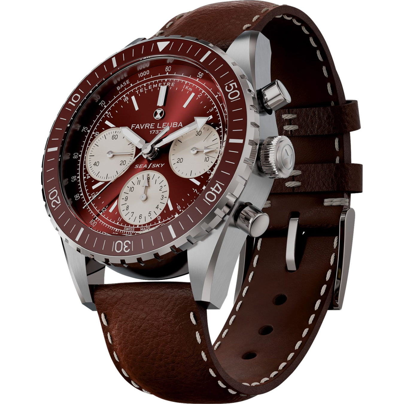 Favre Leuba 00.20212.112.05.105 Sea Sky Revival Brown Dial on Strap