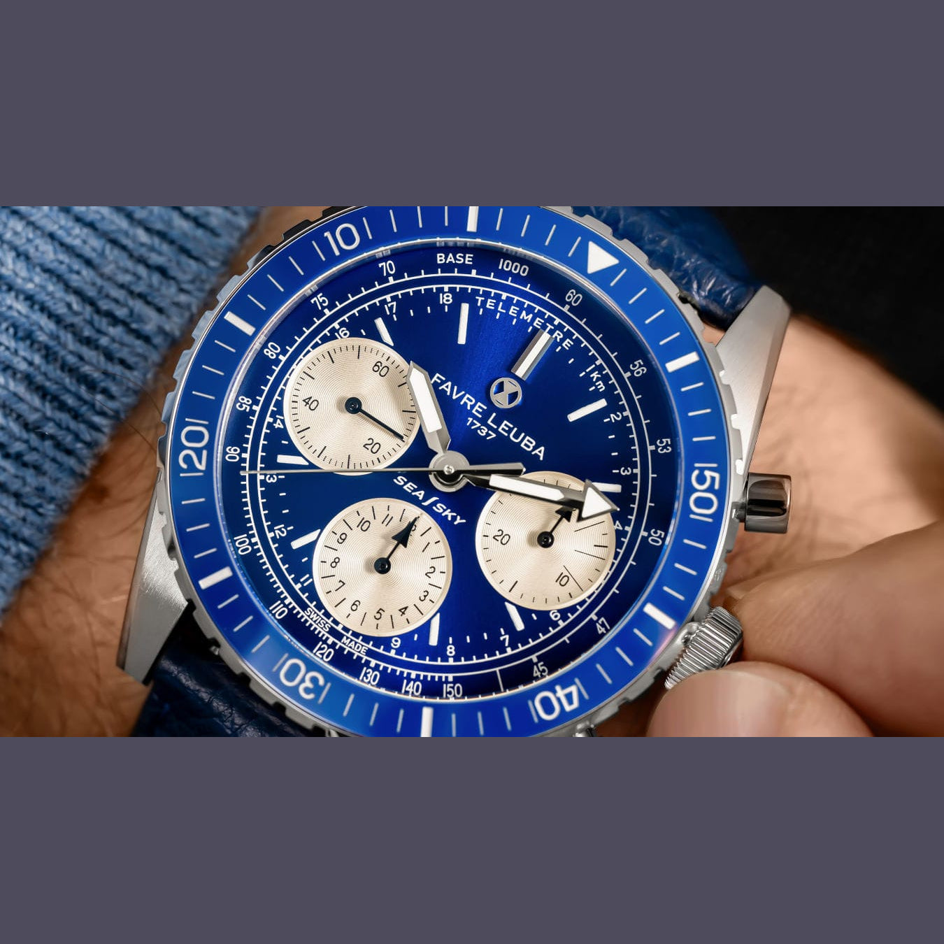 Favre Leuba 00.20212.112.02.102 Sea Sky Revival Blue Dial on Strap