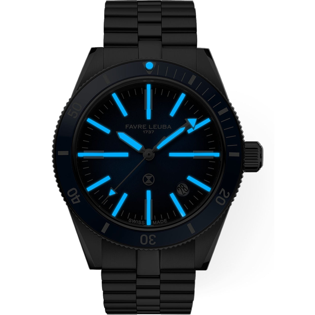 Favre Leuba 00.20308.101.02.200 Deep Raider Renaissance Blue Dial on Bracelet
